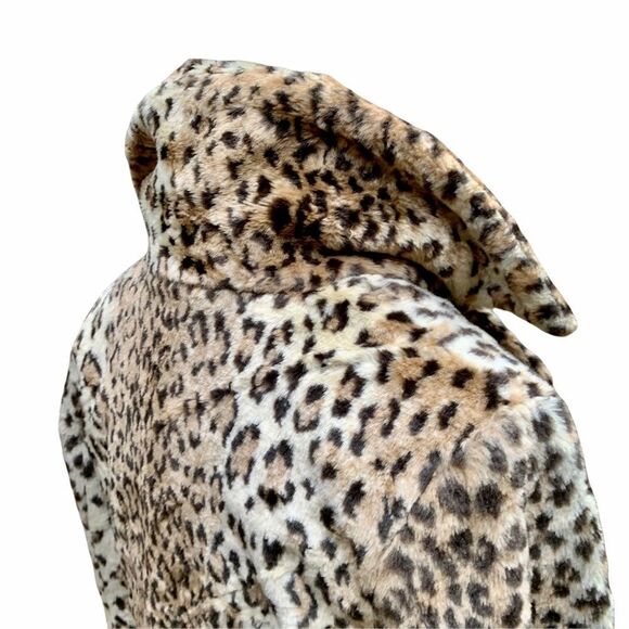 VINTAGE 80s/90s BB DAKOTA faux fur leopard print jacket. Timeless! SZ-SM - Picture 3 of 8